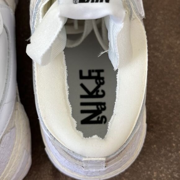 Sacai X Nike Blazer Low White Patent Two Tone Double Sneaker - Picture 9 of 15